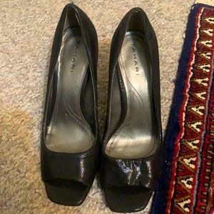 Black Peep Toe Tahari Heels
